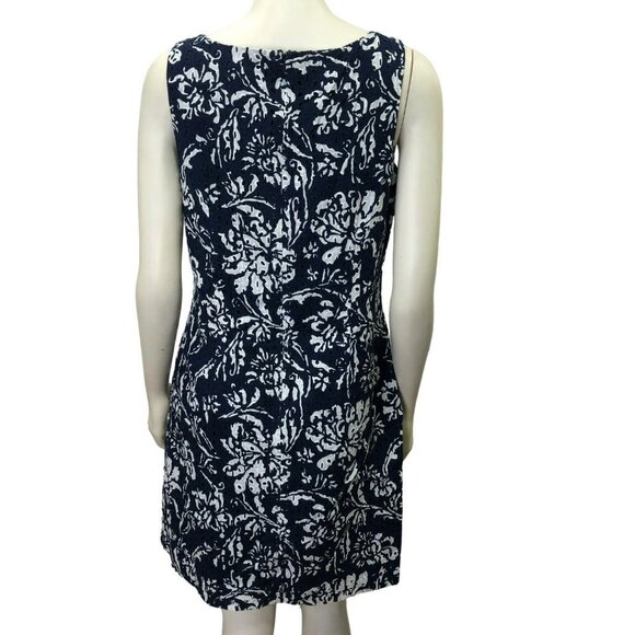 CROWN IVY EYELET FLORAL PRINT‎ COTTON SHEATH DRESS  SIZE 10 - Picture 6 of 6